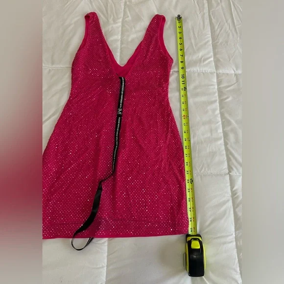NEW SLA The Label PINK GIGI DIAMANTE MINI DRESS Size Small - Picture 6 of 7
